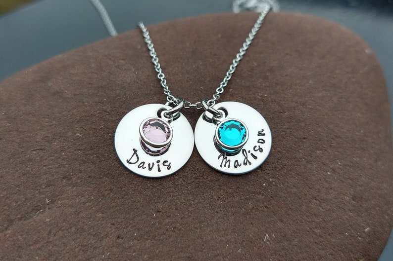 Necklace for Mom, Mother's Necklace, Personalized Jewelry, Children's Name Necklace, Birthstone Necklace image 1