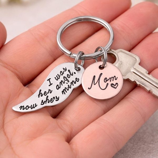 Llavero conmemorativo, regalo por la pérdida de mamá, llavero de alas de ángel, regalo de condolencia, regalo de duelo, joyería de recuerdo, regalo por la pérdida de una madre