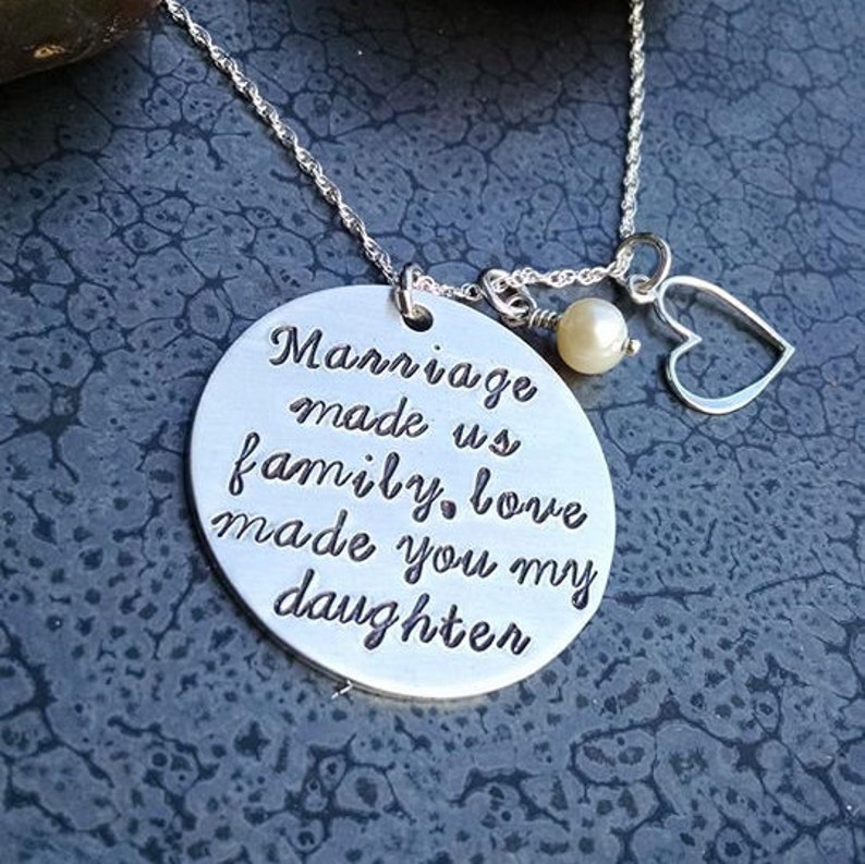 Gift for Step Daughter Personalized Hand Stamped Necklace Love Etsy