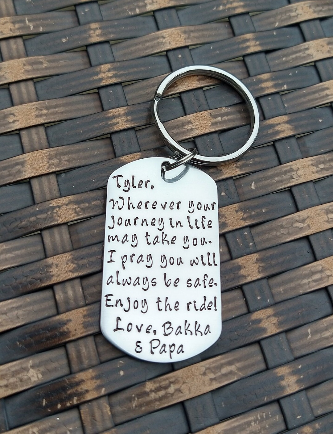 Gift for New Driver, Guardian Angel Keychain, Personalized Sweet 16