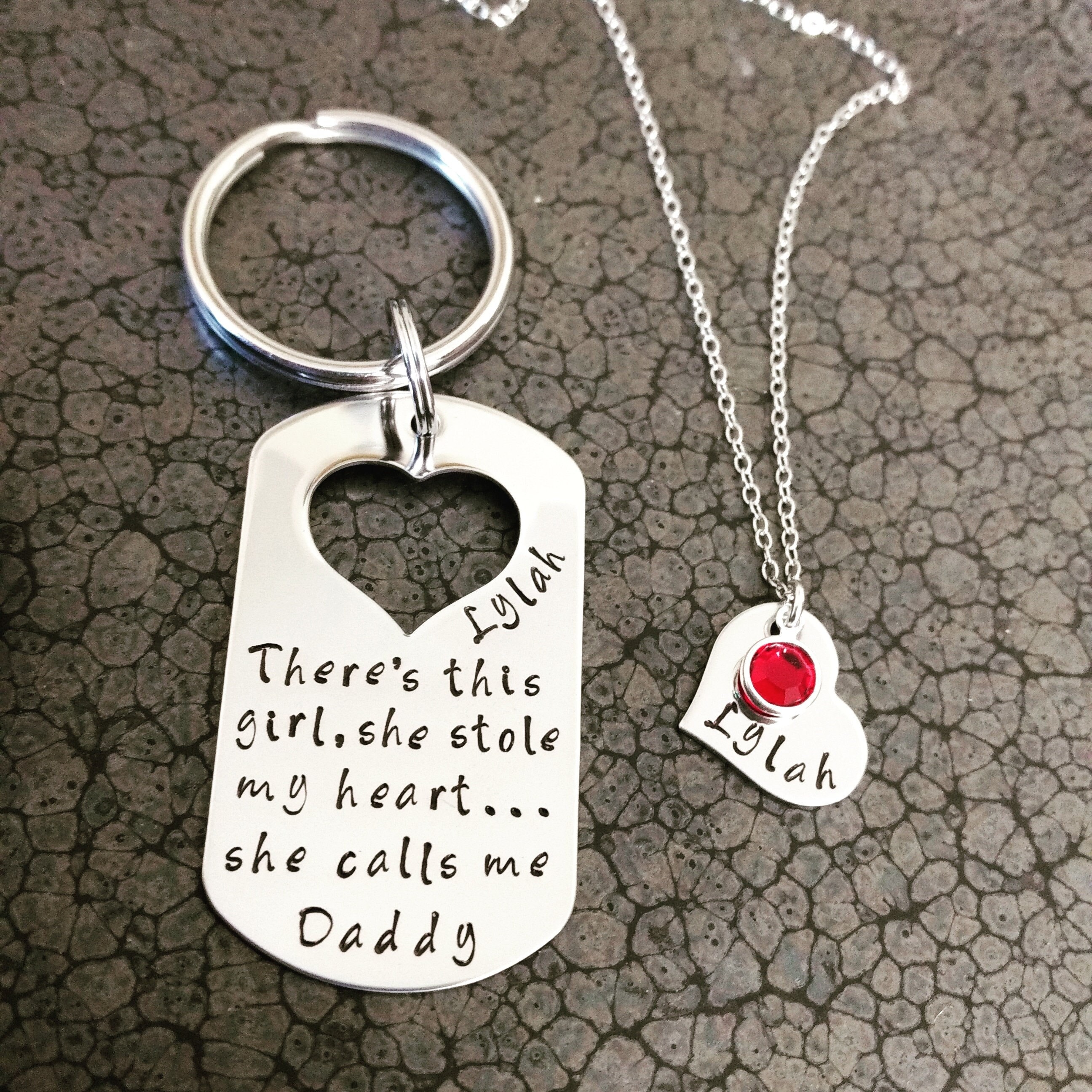Daddy Daughter Keychain Etsy