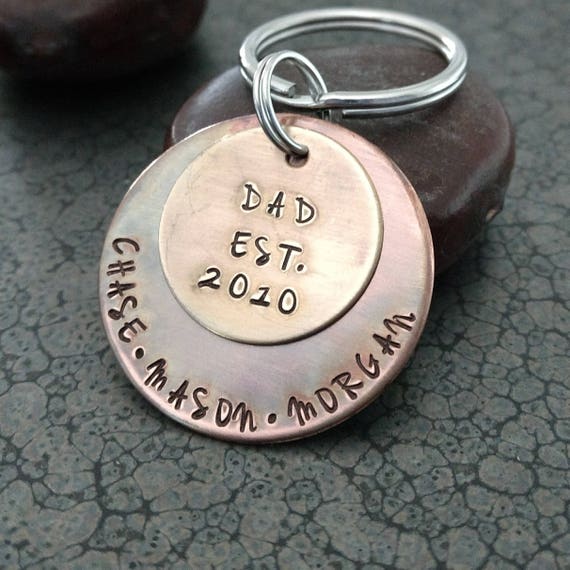 Personalized Keychain for Dad Gift for Dad From Kids Men's Etsy