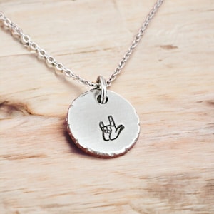 I Love You Sign Language Jewelry ASL Necklace Unique Gift For Daughter