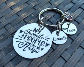 Personalized Keychain For Nana, Mother's Day Gift For Nana, Custom Nana Keychain