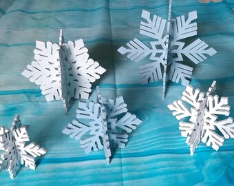 Snowflake Shelf Sitters, Winter Decor For Table, Mantel or Tiered Tray, Winter Decor Shelf Sitters, Christmas Decorations