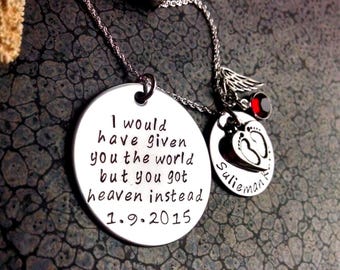 Stillborn Memorial Gift, Personalized Miscarriage Necklace Keepsake Gift, Pregnancy Loss Jewelry
