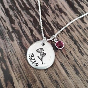 Birth flower Jewelry, Daisy April Birth Flower Necklace