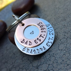 Pregnancy Announcement Gift For Grandpa - Personalized Father's Day Keychain for Grandpa Est