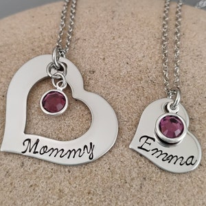 Mother Daughter Necklace Set, Mother Daughter Jewelry, Birthstone Necklace, Necklaces For Women, Handmade Gifts