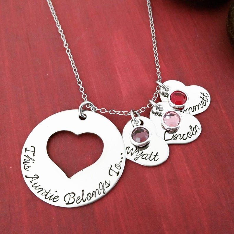 Personalized Promoted To Auntie Necklace Gift, Future Aunt Announcement image 1