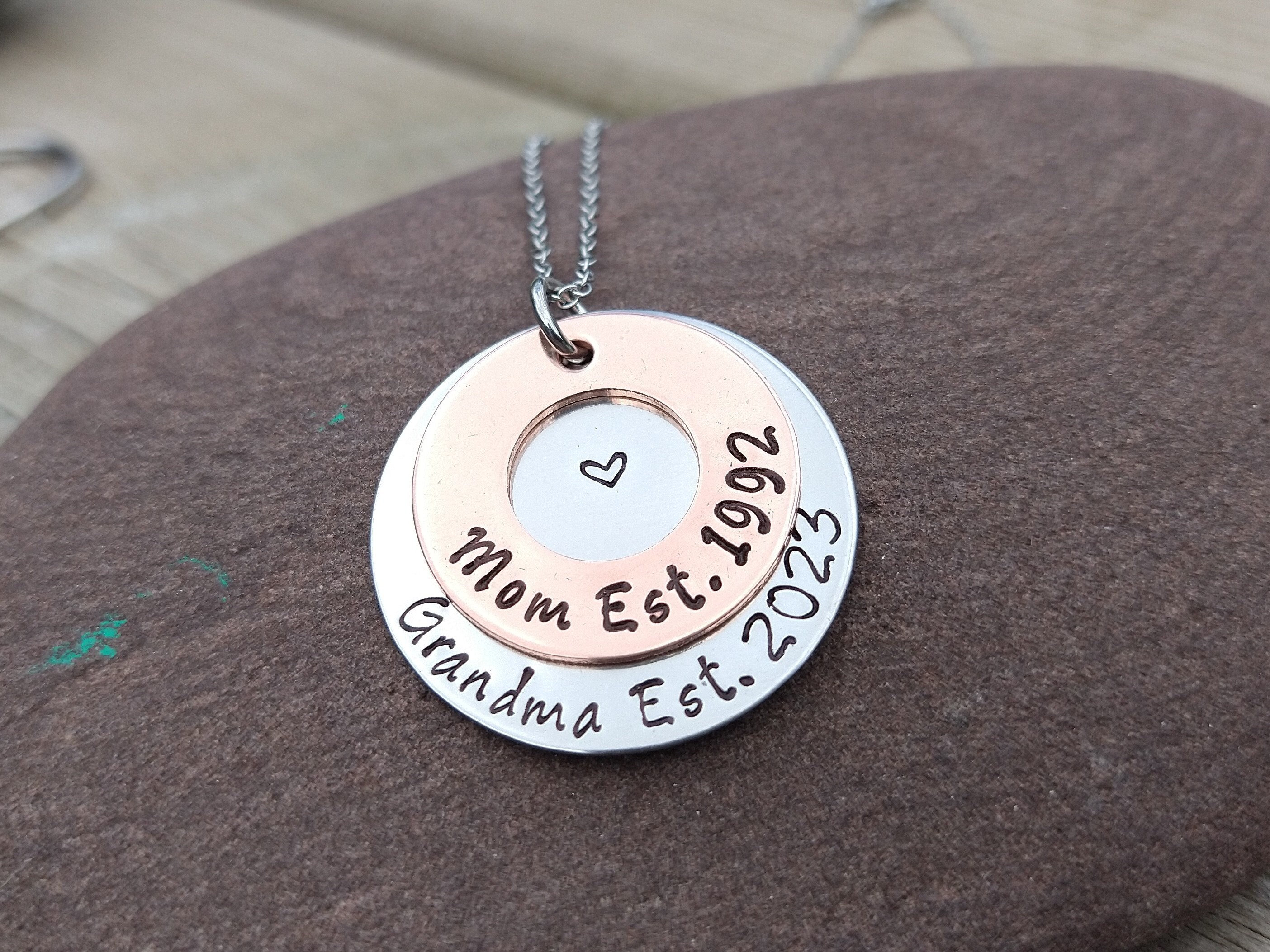 Personalized Necklace For Grandma Pregnancy Announcement Gift For Grandma Est. Grandma Jewelry