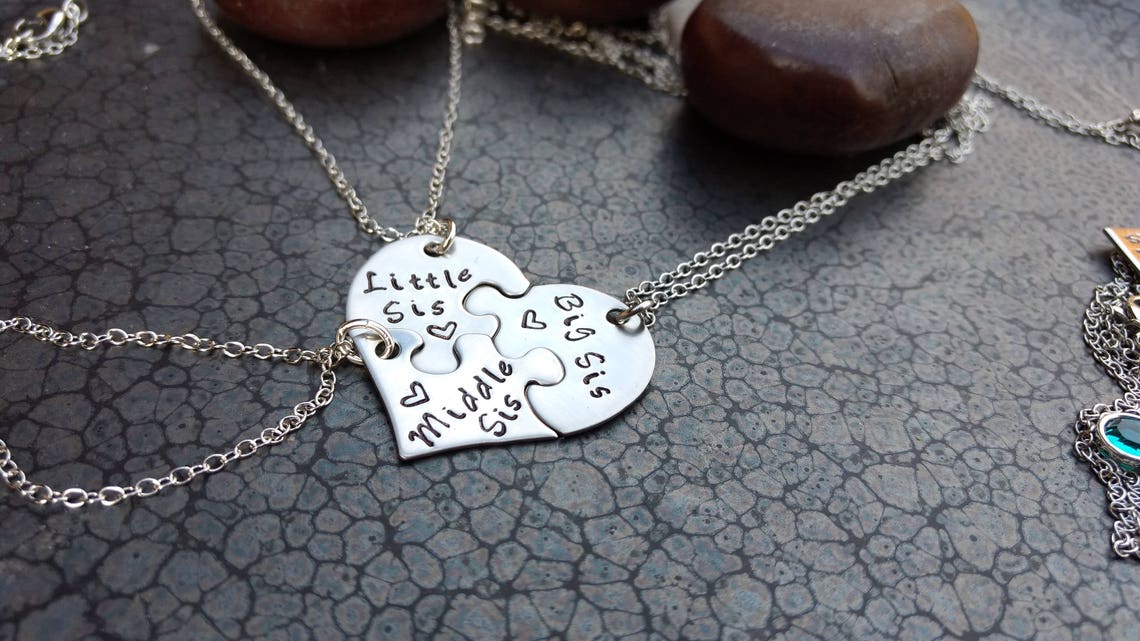 Sister puzzle piece necklace Clearance