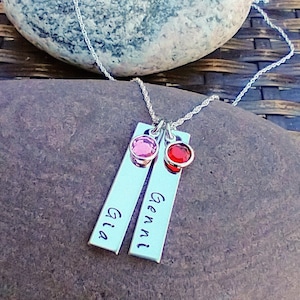 Mother's Necklace Personalized Mother's Jewelry Gift 2/Sterling Chain