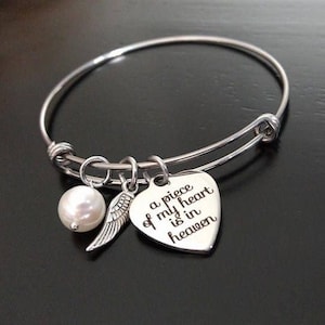 Memorial Bracelet with Engraved Charm - Sympathy Gift Idea