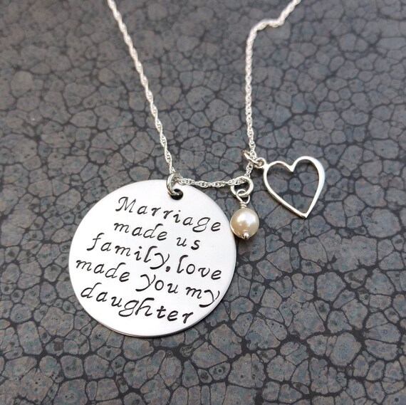 Gift for Daughter in Law, Necklace for Step Daughter, Love Made