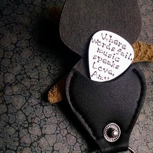 Custom Guitar Pick Key Chain Set with Storage Case - Personalized Musician Gift