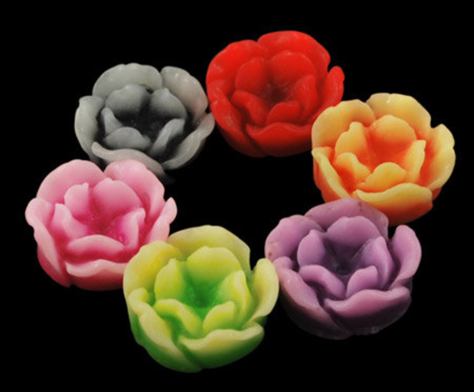 Flower Cabochons Resin Flowers Flat Back Flowers Peony Flowers Etsy