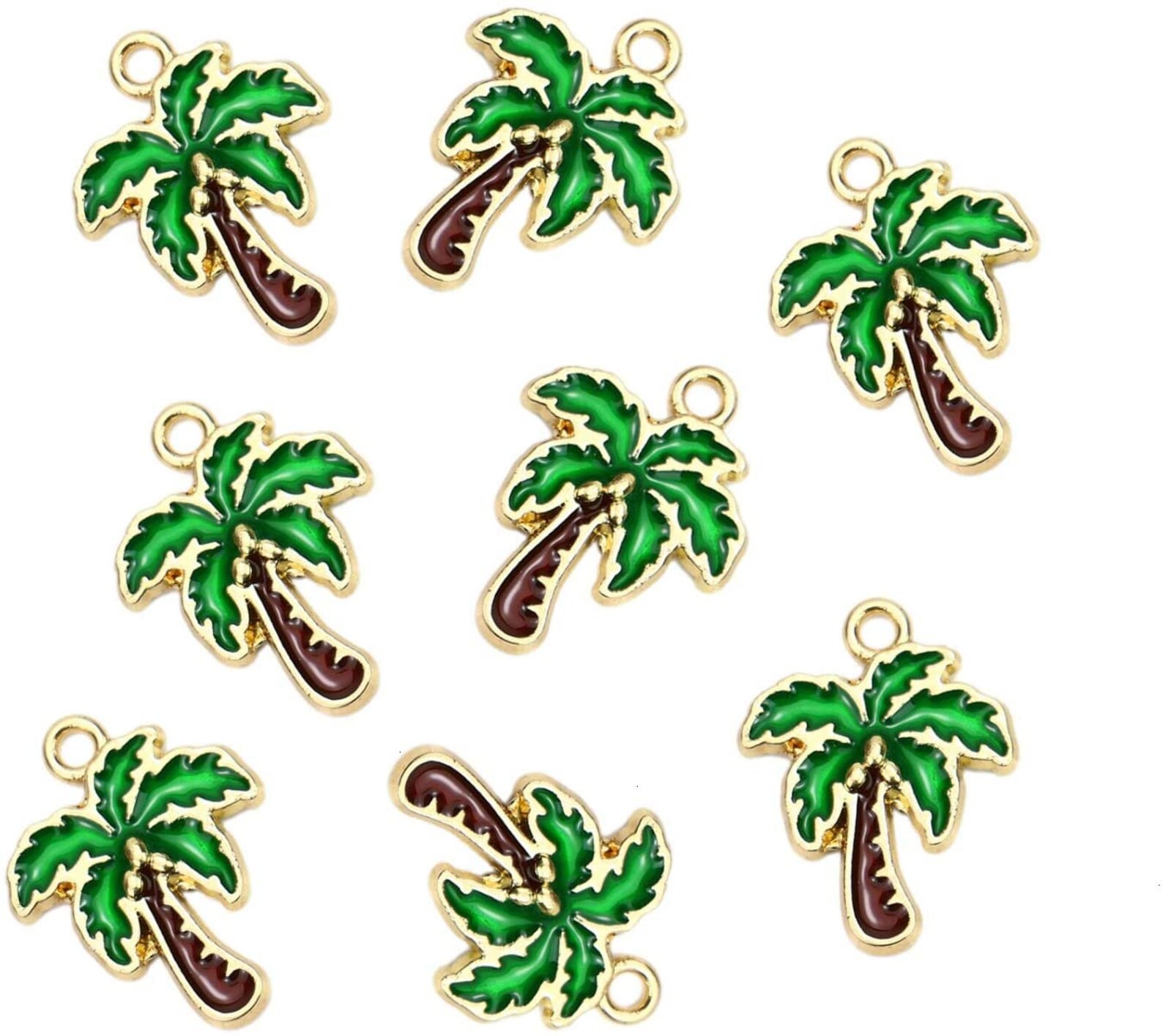 Enamel Charms Enamel Palm Tree Charms Gold Enamel Charms BULK Etsy