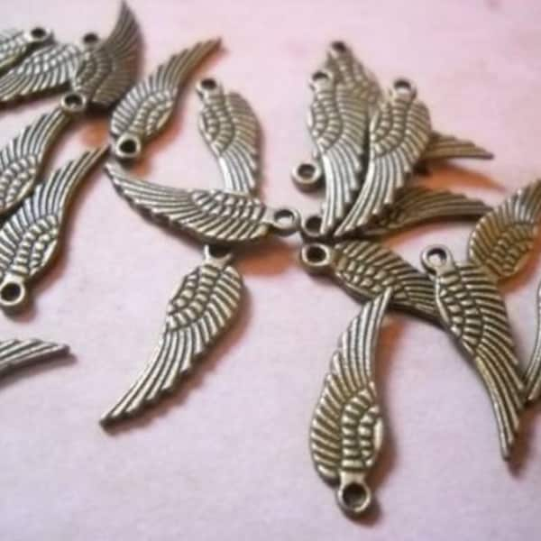 Angel Wing Charms Bronze Wing Charms Bronze Angel Wings 17mm Wings Miniature Wing Charms Wholesale Charms BULK Charms 100 pieces