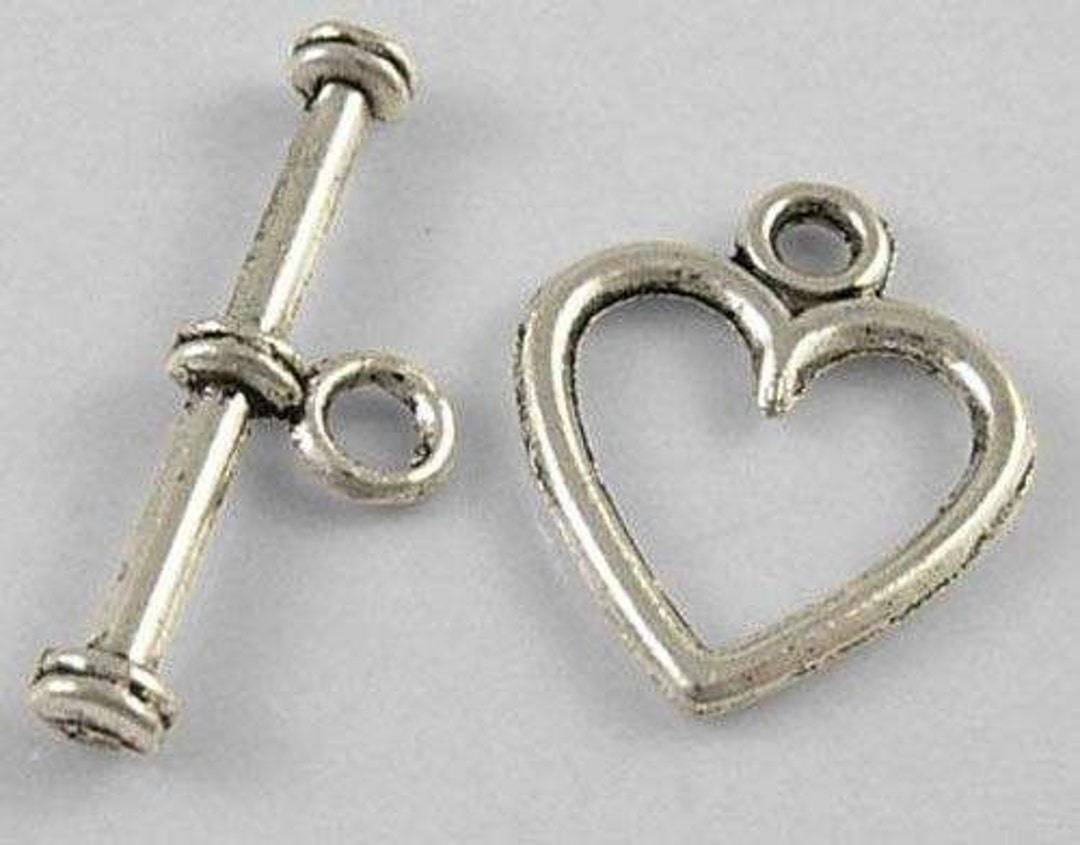 Toggle Clasps Silver Clasps T Clasps Heart Clasps Silver Heart Clasps