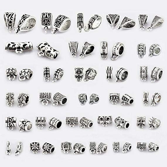 Hang Bails Pendant Bails Antiqued Silver Bails Jewelry Bails Charm Bails Bead Hanger Pendant Hanger Assorted Bails BULK Bails Wholesale 150