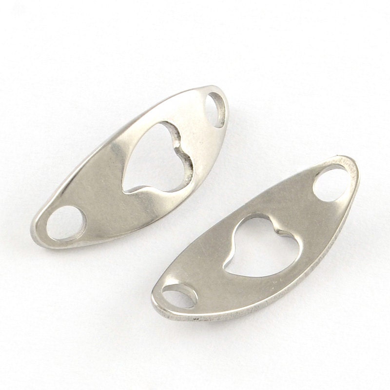 2 Metal Stamping Blanks Connectors Silver Stainless Steel 25mm Rectangle NEW 2 Metal Stamping Blanks Connectors Silver Stainless Steel 25mm Rectangle NEW