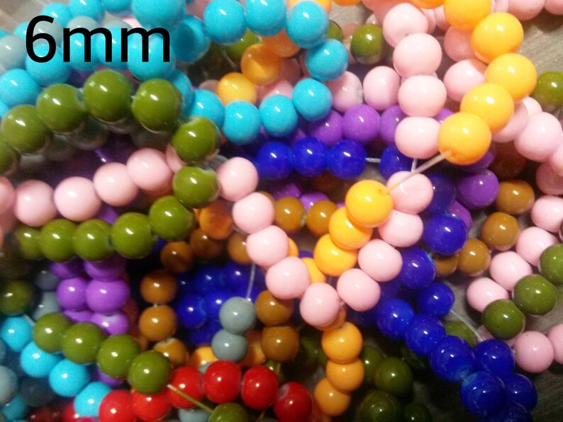 Bulk Beads Glass Beads Assorted Beads 6mm Glass Beads 6mm Etsy