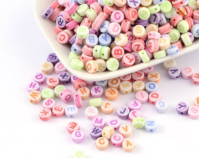 Letter Beads Alphabet Beads Assorted Beads Pastel Beads Pastel Etsy