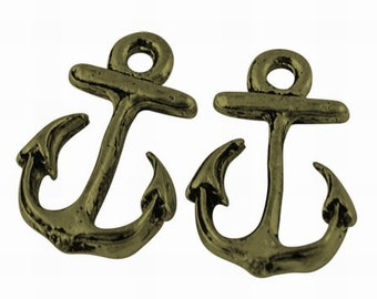 Ancre de bateau Charms breloques nautique vieilli breloques Bronze Bronze ancre charmes 50pcs gros charmes ancre pampilles en vrac