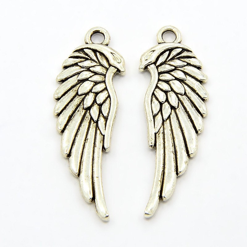 BULK Charms Angel Wing Charms 17mm Antiqued Silver Wholesale Charms 100 pieces BULK Charms Angel Wing Charms 17mm Antiqued Silver Wholesale Charms 100 pieces