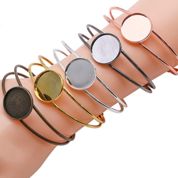 Bracelet Blanks Cabochon Settings Assorted Bracelets Jewelry Supplies  Wholesale Bracelets Rose Gold Bracelet Silver Bracelet BULK 5pcs