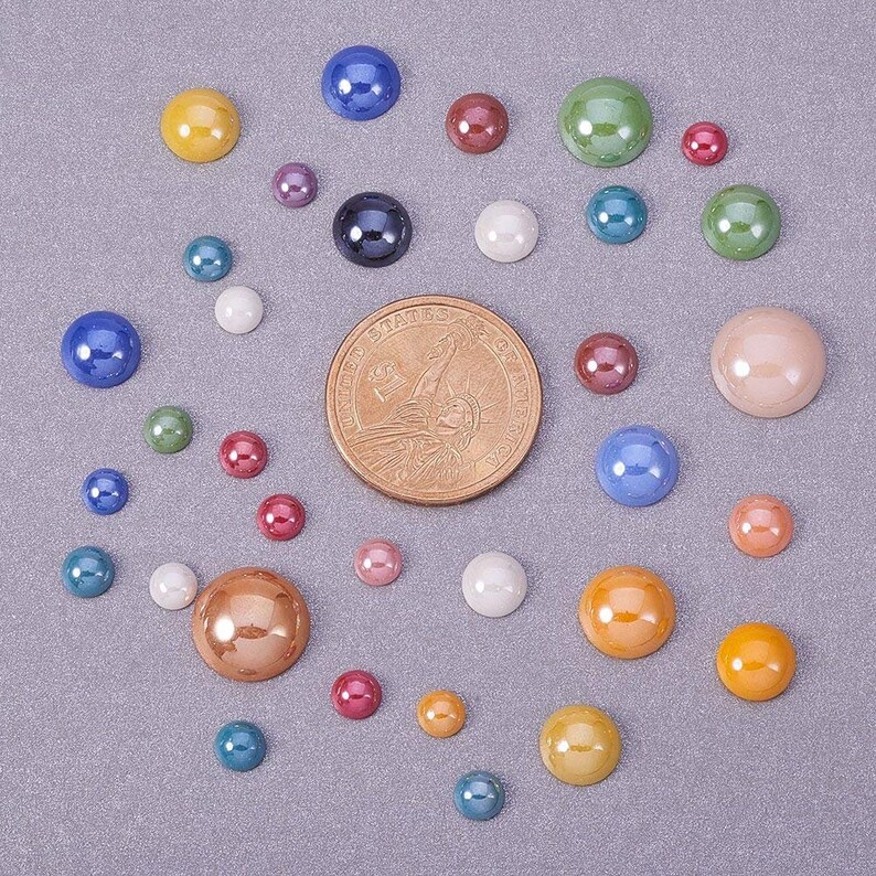 Domed Glass Cabochons BULK Cabochons Flatbacks Assorted Etsy