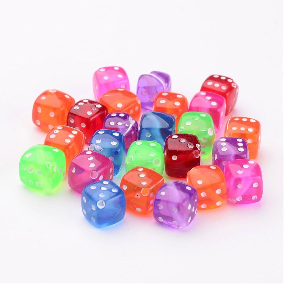 Dice Beads Assorted Beads Acrylic Dice Beads 8mm Cube Beads 8mm Beads BULK Wholesale Beads 100