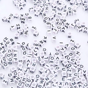 Vowels Only Letter Beads - 7mm Little Round White Vowel Alphabet Acryl –  Delish Beads
