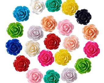 Flower Cabochons Wholesale Cabochons Flower Flat Backs Resin Flower Rose Cabochons Flatbacks Bulk Supplies 10mm Flower Glue on Flowers 1000