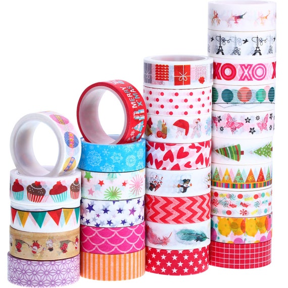 BULK Washi Tape Decorative Tape Gift Wrapping Christmas Washi Holiday  Scrapbooking Assorted Washi Tape Wholesale Tape 15mm Washi Tape 30roll 