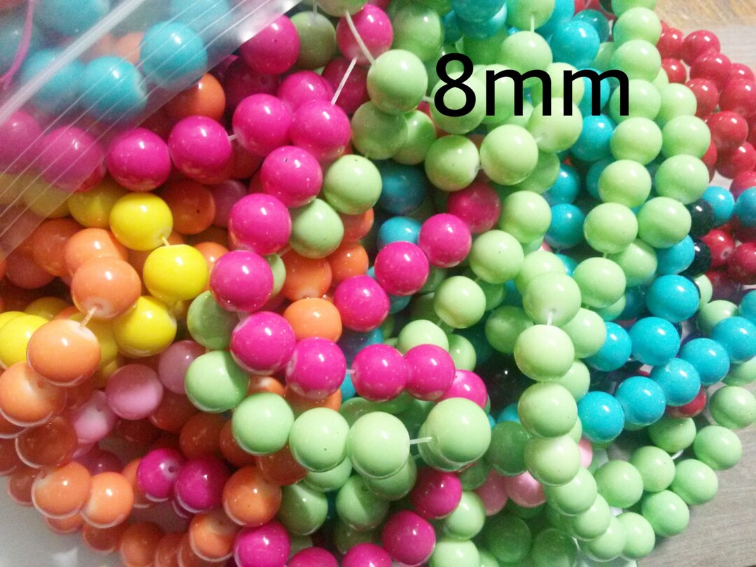 Bulk Beads Assorted Beads Wholesale Beads Glass Beads 8mm Glass Beads