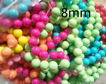 Bulk Beads Assorted Beads Wholesale Beads Glass Beads 8mm Glass Beads Opaque Beads 20 Strands 2080 pieces PREORDER