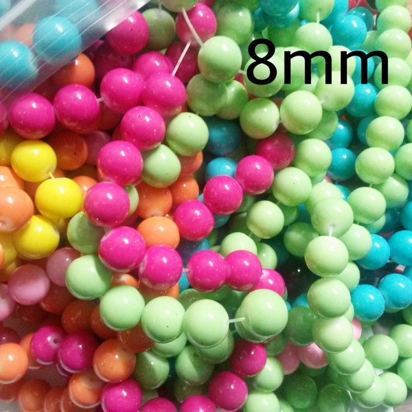 Bulk Beads Assorted Beads Wholesale Beads Glass Beads 8mm Glass Beads Opaque Beads 20 Strands 2080 pieces PREORDER