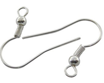 Alambres para los oídos Hallazgos Pendientes colgantes Alambres Venta al por mayor Hallazgos para aretes Ganchos de plata Alambres para los oídos 200pc