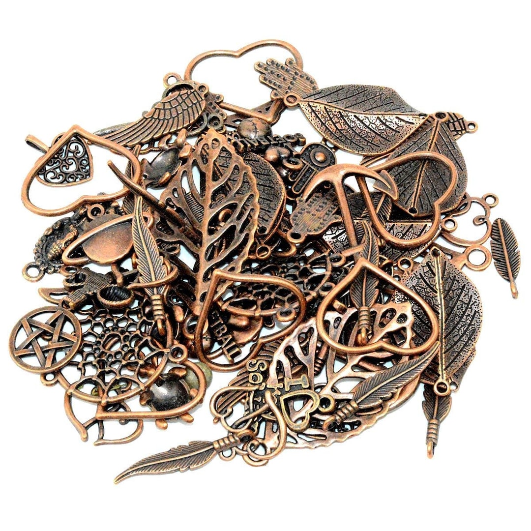 Copper Charms Set Assorted Charms Mixed Charms BULK Charms Antiqued