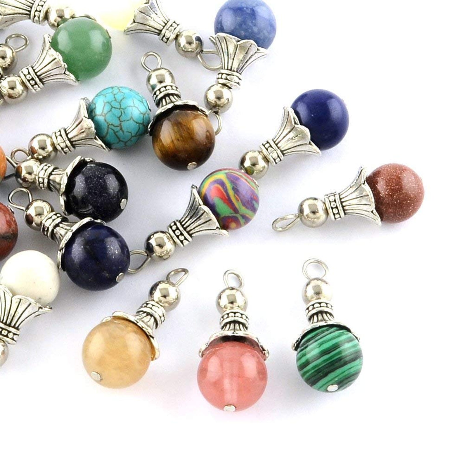 Bulk Charms Gemstone Charms Gemstone Drop Charms Assorted Etsy