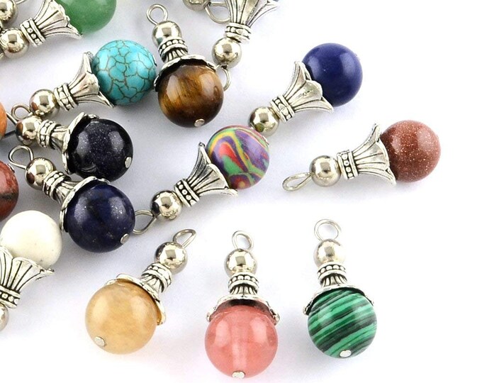 Bulk Charms Gemstone Charms Gemstone Drop Charms Assorted Charms Set