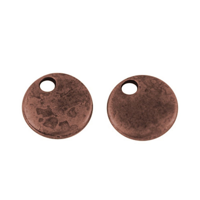 Metal Stamping Blanks Blank Charms Round Charms Blank Charms Antiqued Copper Round Charms Bulk Charms Wholesale Charms-8mm 50 pieces image 1