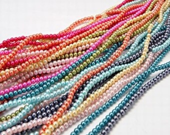 Wholesale Beads Bulk Beads 6mm Glass Pearls 6mm Beads Assorted Beads 6mm Glass Beads 6mm Pearls 30 Strands 2160pcs