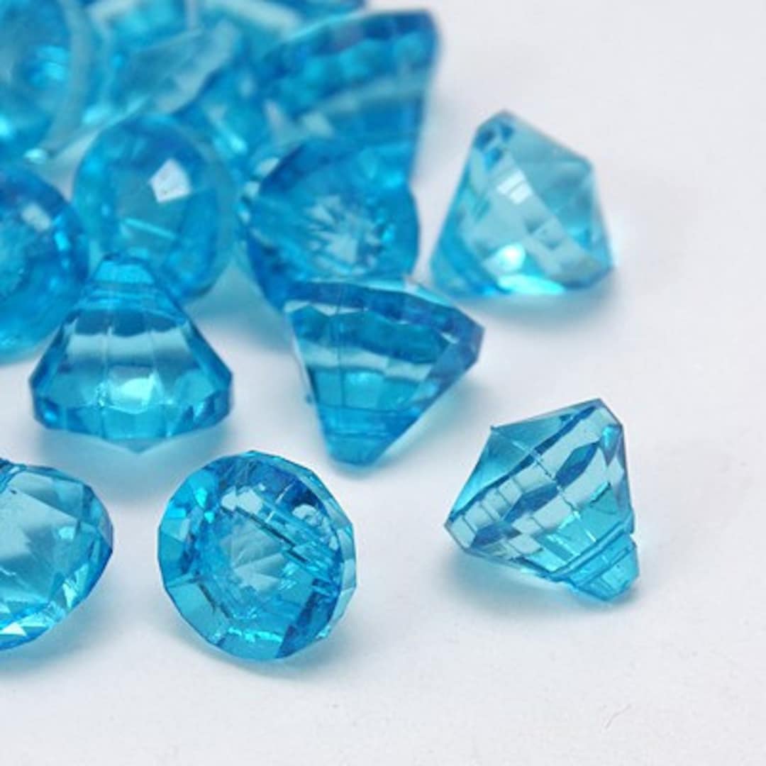 Bulk Beads Light Blue Beads 12mm Beads Diamond Beads Blue Diamond