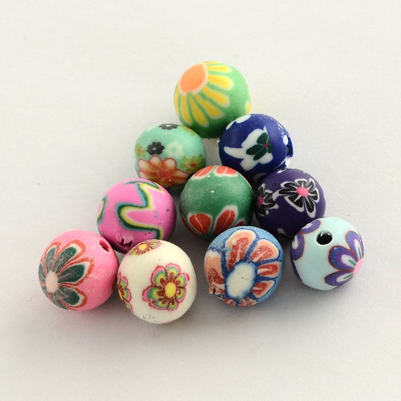 Bulk Beads Polymer Clay Beads 8mm Flower Beads 8mm Beads Etsy
