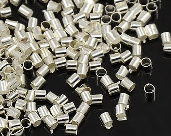 Crimp Beads Silver Crimp Beads Tube Crimp Beads 1.5mm to 2.5mm 3 Sizes Findings Wholesale Crimp Beads 3000pcs Brass