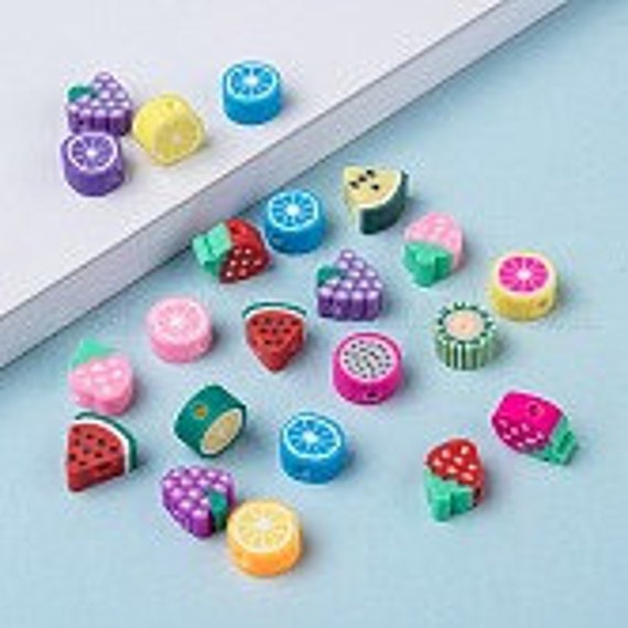 Bulk Beads Fruit Beads Polymer Clay Fruit Beads Assorted Beads 50 Pieces  Wholesale Beads 