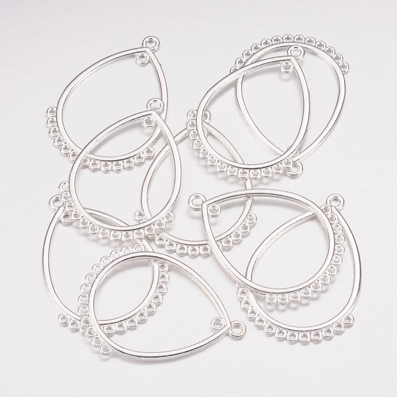 Chandelier Earring Findings Chandelier Charms Shiny Silver Etsy